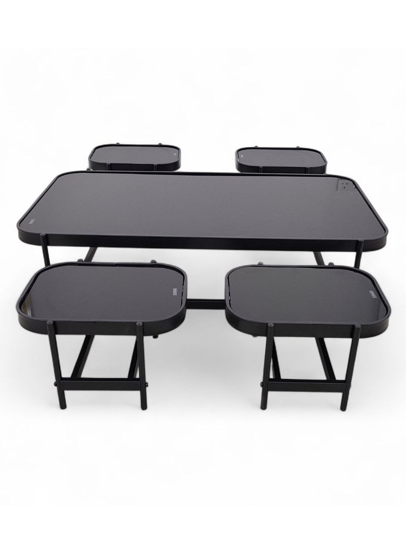 Concent 5-piece Dorn service table set, with glass top transparent - Image 5